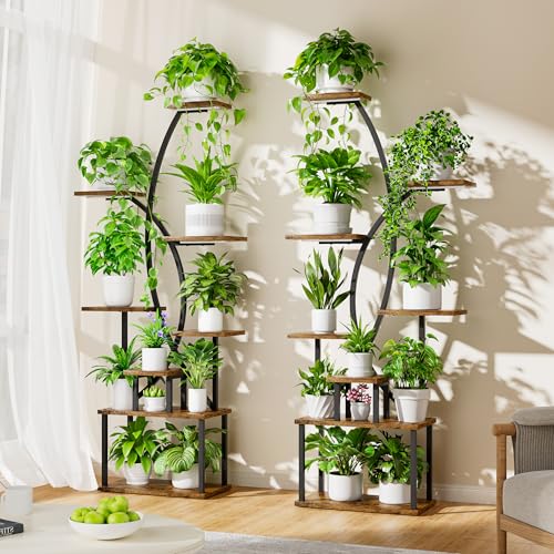 8-Tier Indoor Plant Stand with Grow Lights, 2-Pack
