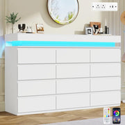 LED Dresser with Charging Station