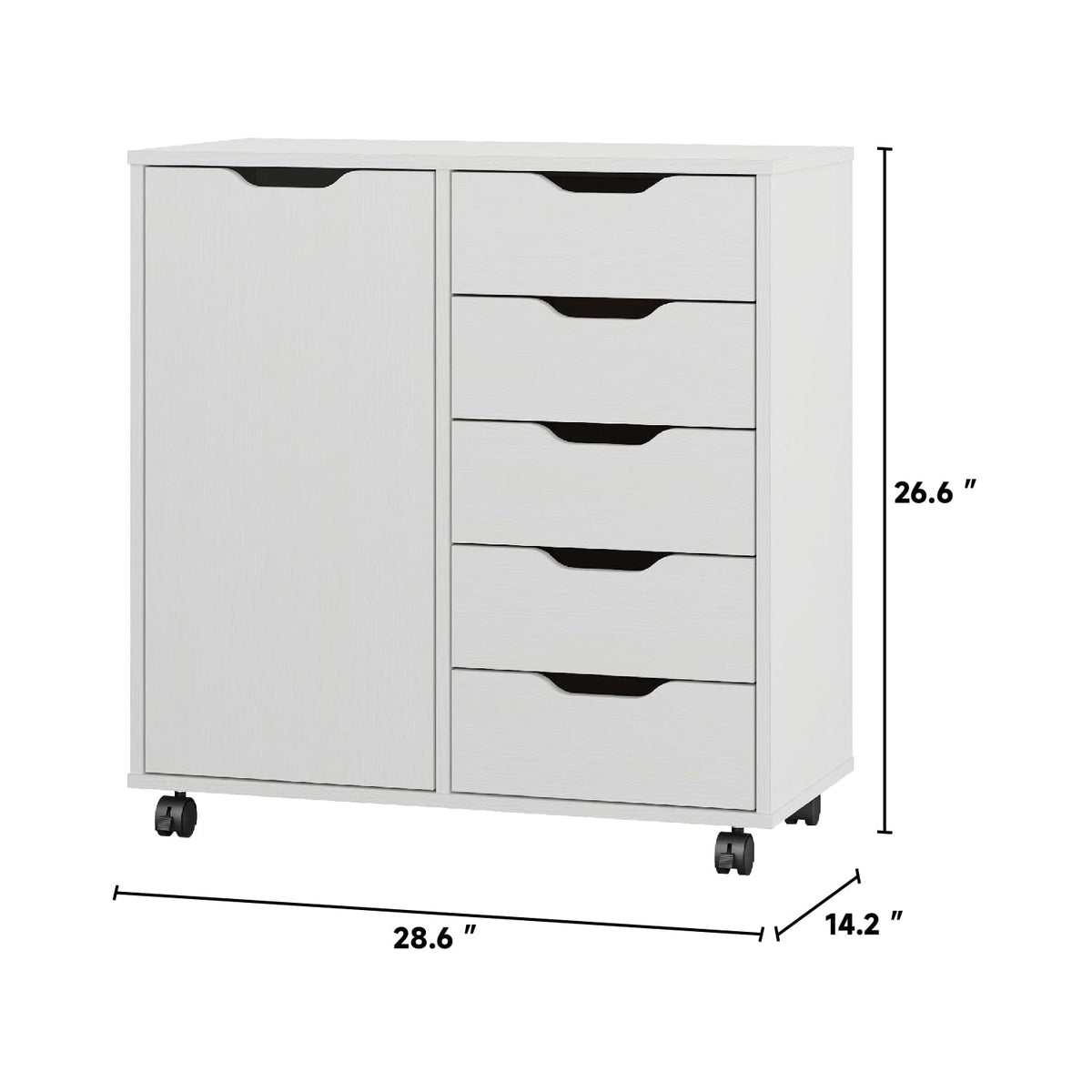 5-Drawer Storage Cabinet with Door