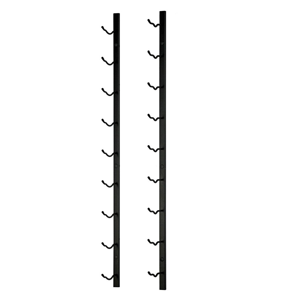 VintageView W Series – 9 Bottle Wall Mounted Wine Rack for Magnum and Champagne (Satin Black) Stylish Modern Wine Storage with Label Forward Design