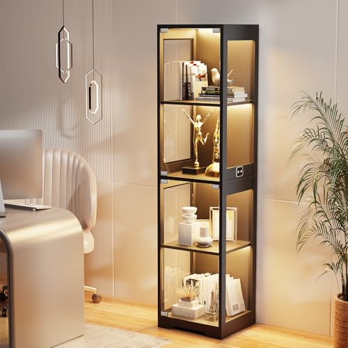 Glass Display Cabinet with LED Lights & Motion Sensor