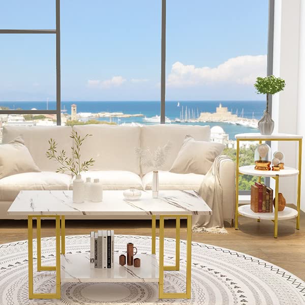 3-Piece Faux Marble Table Set