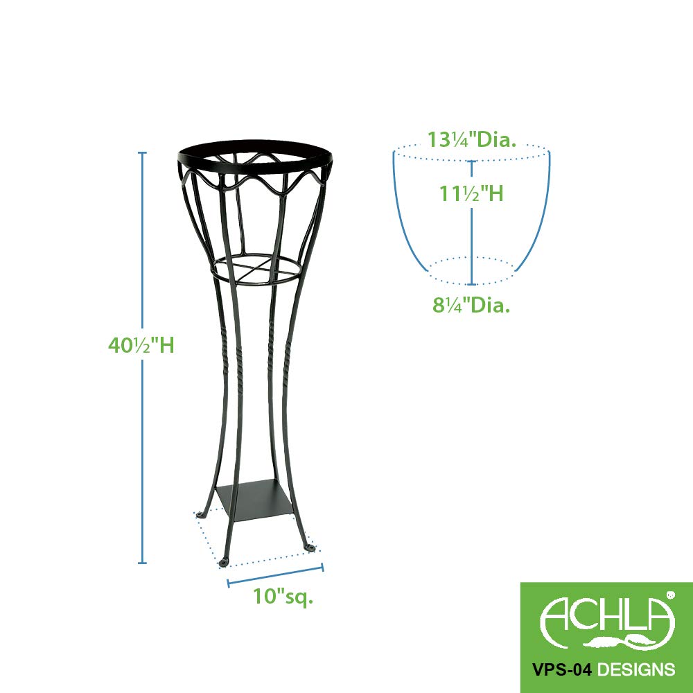 Achla VPS-04 Designs Verandah Wrought Iron Displaying Pots, Metal Plant Stand, Graphite