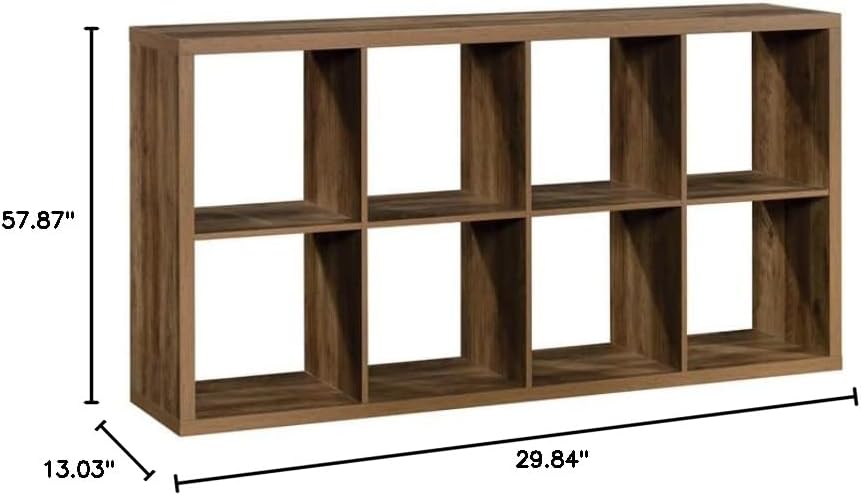 Sauder Miscellaneous Storage 8-Cube Organizer Storage Bookcase/Pantry cabinets, Rural Pine Finish