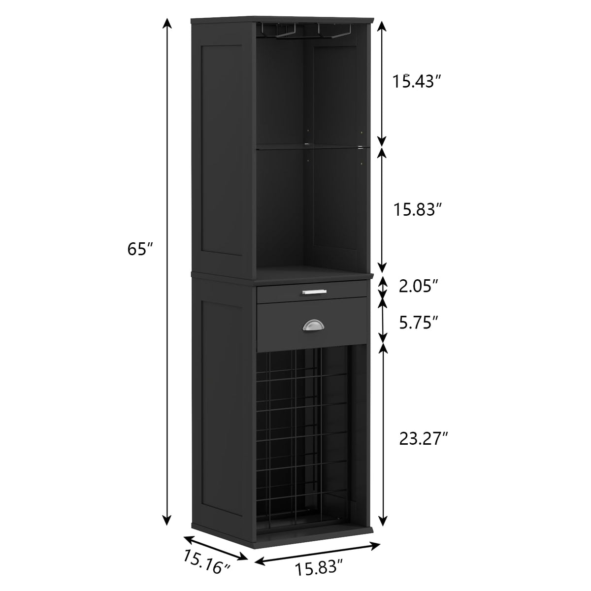 Tall Wine Cabinet with LED Lights