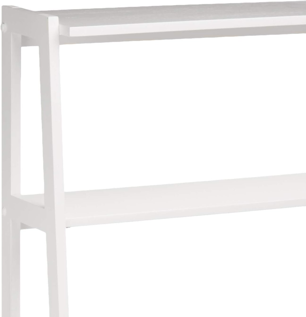 5-Tier Ladder Bookshelf, Rubberwood, White