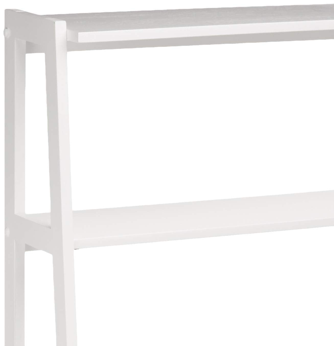 5-Tier Ladder Bookshelf, Rubberwood, White