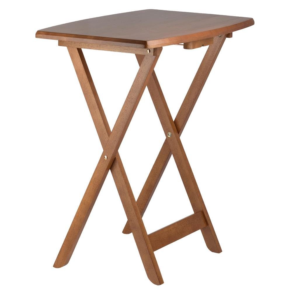 Teak Folding TV Tray Set with Stand
