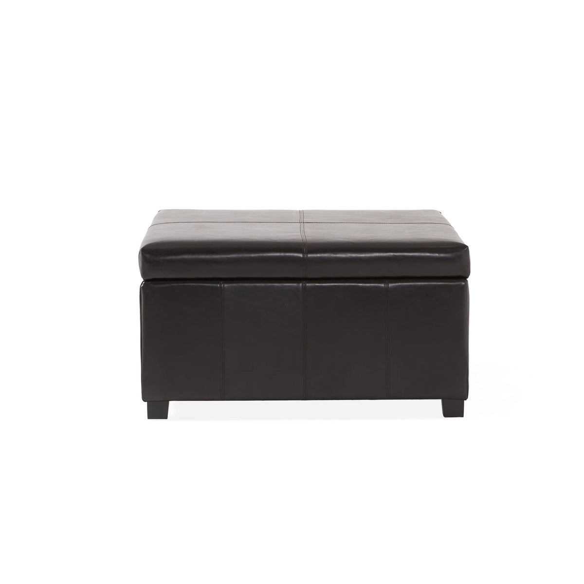 Square Leather Storage Ottoman