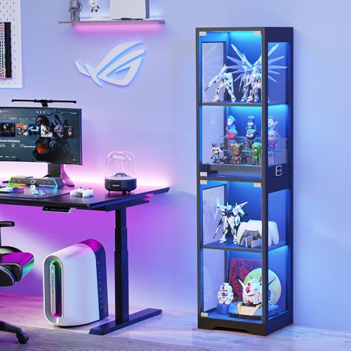 Glass Display Cabinet with LED Lights & Motion Sensor