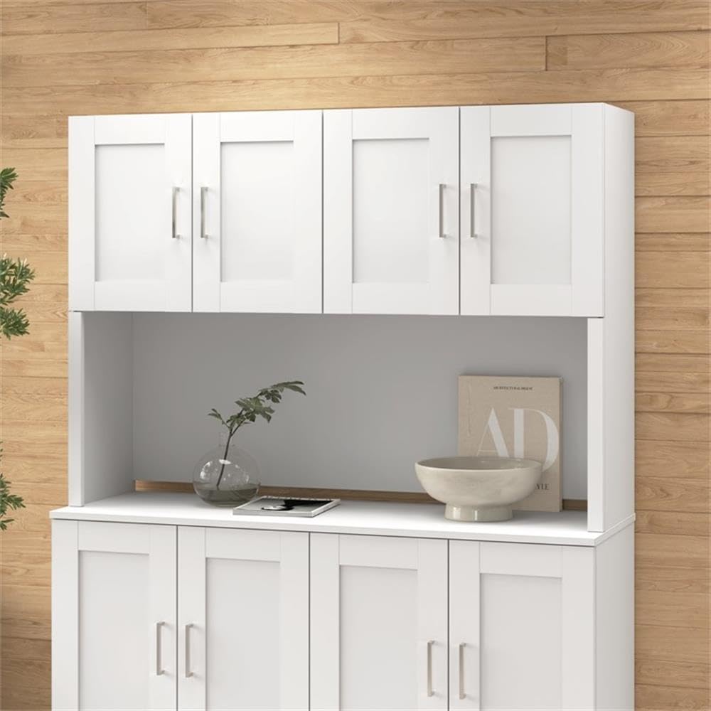 60W Office Hutch with 4 Doors & Storage