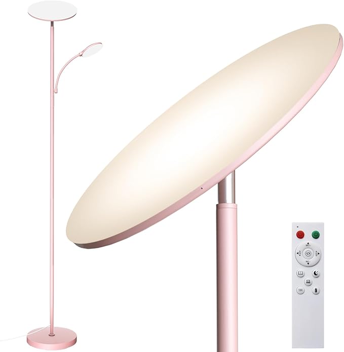 LED Floor Lamp with Bendable Reading Light, 44W 4500LM, Dimmable, 69" Tall