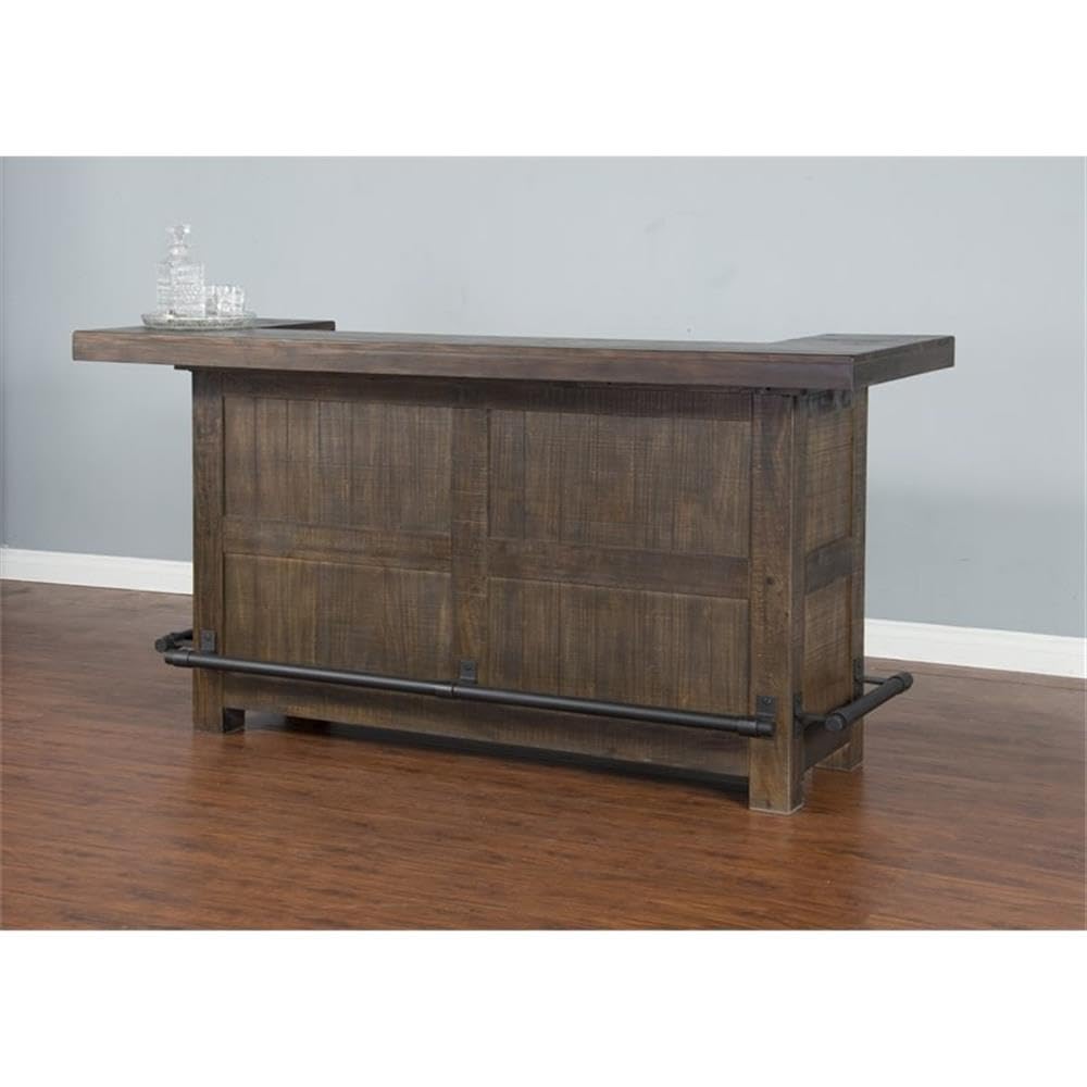 Transitional Wood Hutch, Buffet & Bar Unit 2-Piece Set