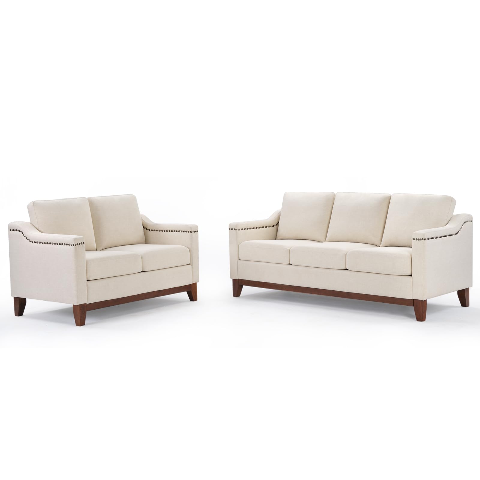 4-Piece Living Room Sofa Set with Storage Ottoman