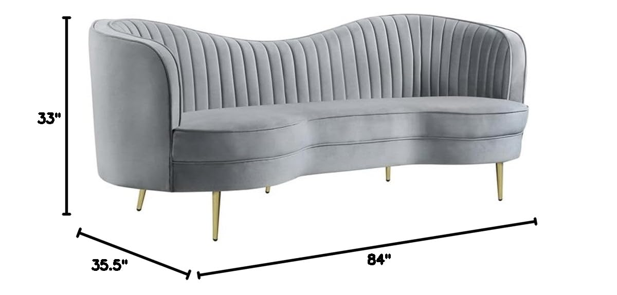 Gray Velvet Sofa and Loveseat Set