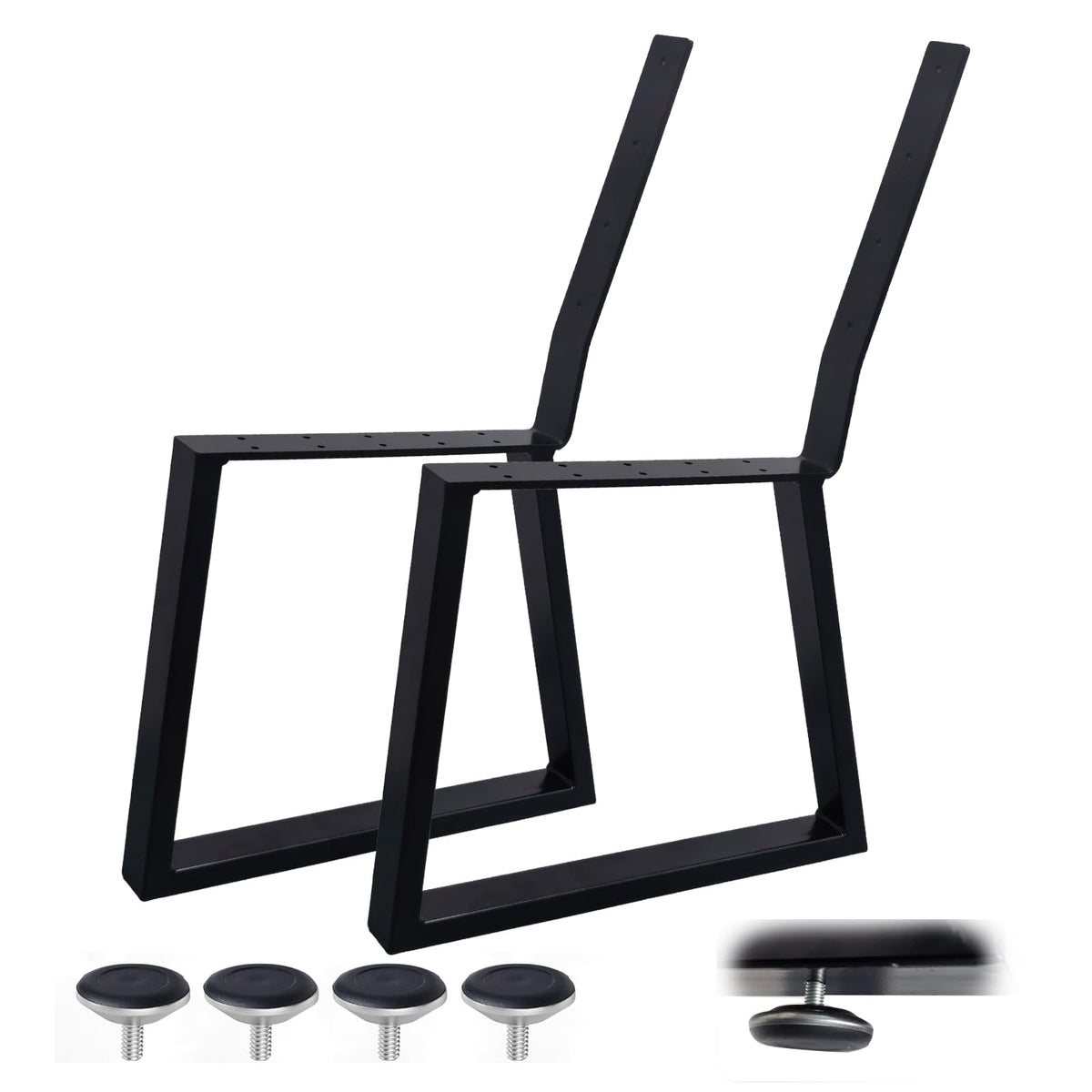 LHERUT Park Bench Frames, Metal Bench Legs with Backrest Brackets