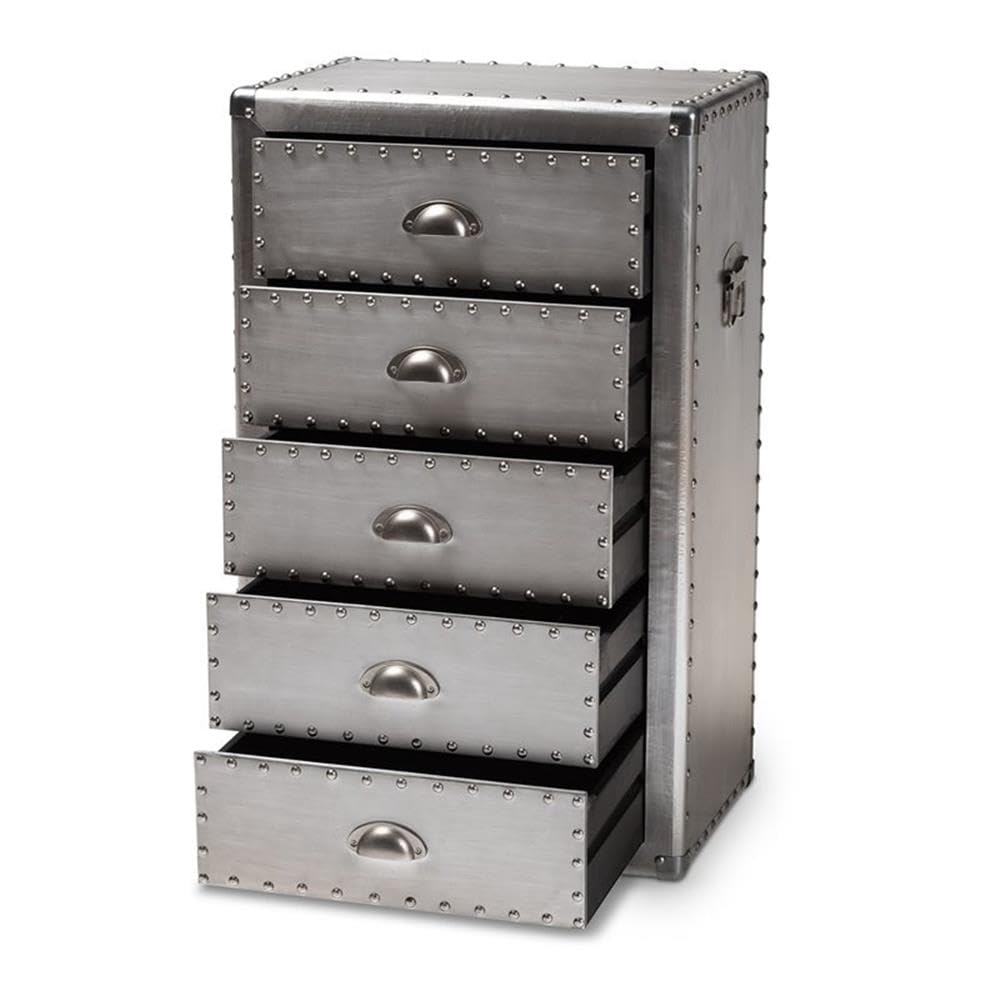 5-Drawer Metal Accent Chest