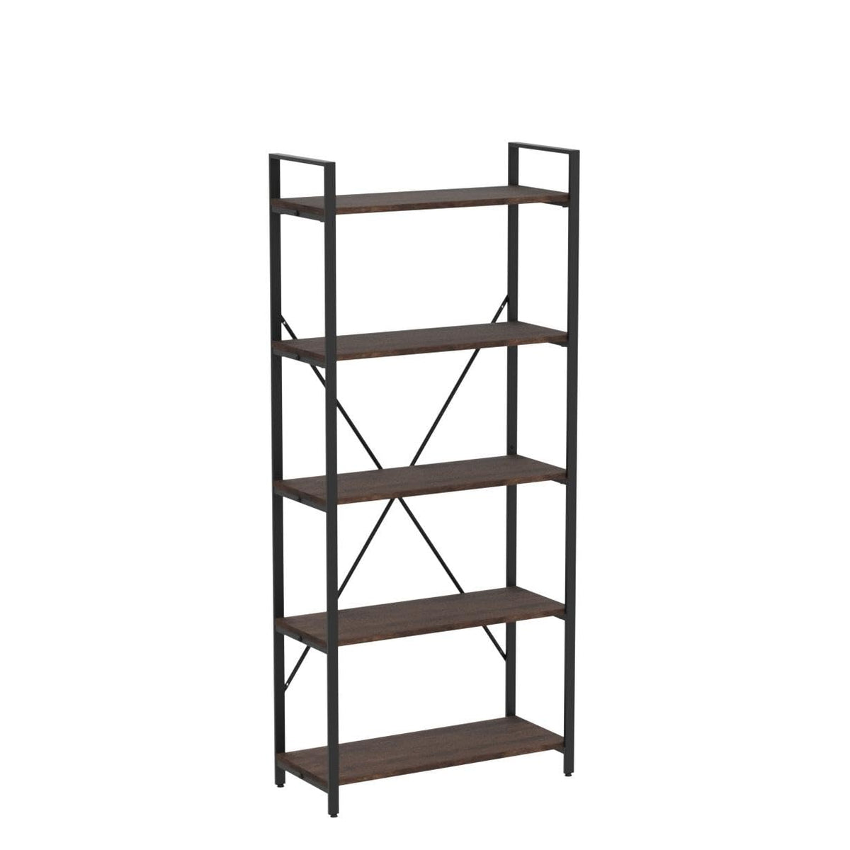 Rustic Oak 5-Tier Bookcase