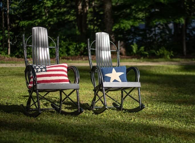 Hand-Hooked Wool Throw Pillow – Stars & Stripes