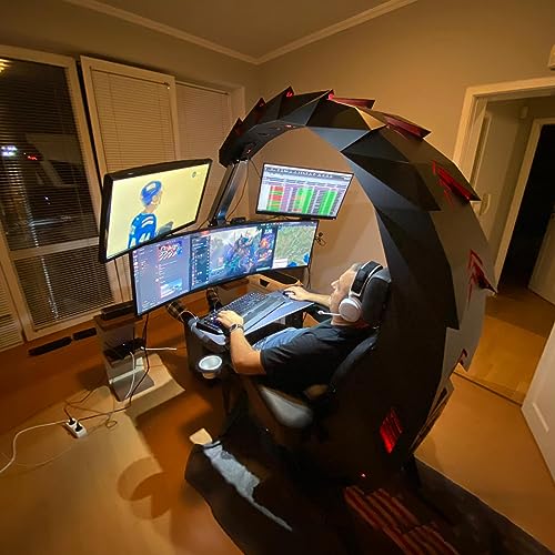 ZREVSB Gaming Chair Ergonomic Swivel with RGB LED for Racing, E-Sports, and Home Office Comfort (B)