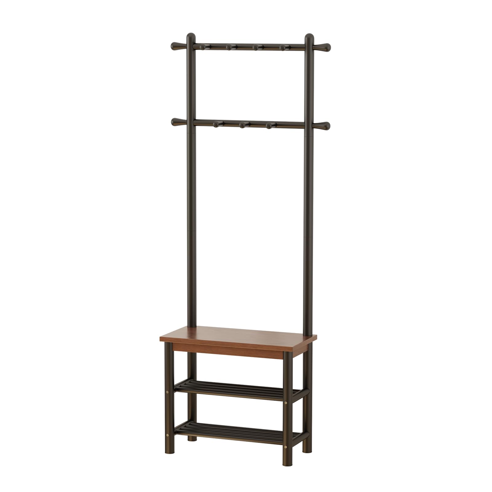 3-in-1 Entryway Coat Rack with Bench & Shoe Storage