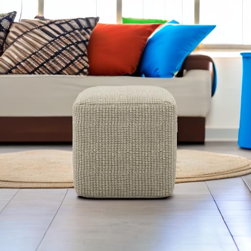 Square Woven Pouf