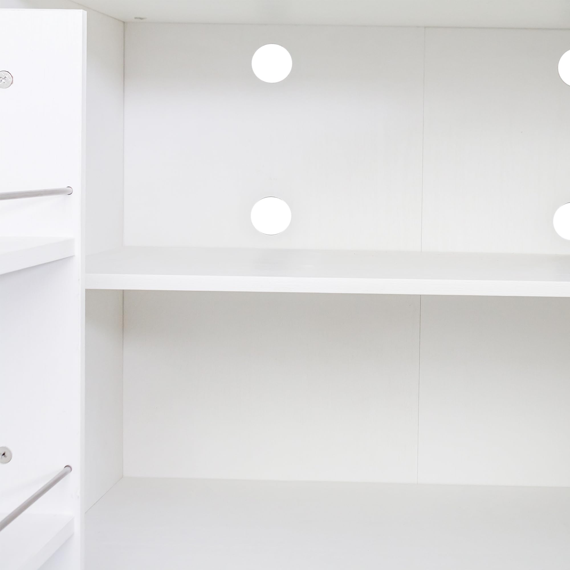 Gagihoom 22 inch Deep Kitchen Pantry Cabinet Storage Organizer with Fridge Space,Wood White Food Kitchen Cupboard with 12 Door Shelves Storage Dining Room Furniture (White)