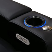 Valencia Piacenza 2025 Power Headrest Home Theater Seat - Premium Italian Leather Recliner with Cooling Gel Memory Foam, Motorized Headrest, USB Charging & LED Lights (Row of 3)