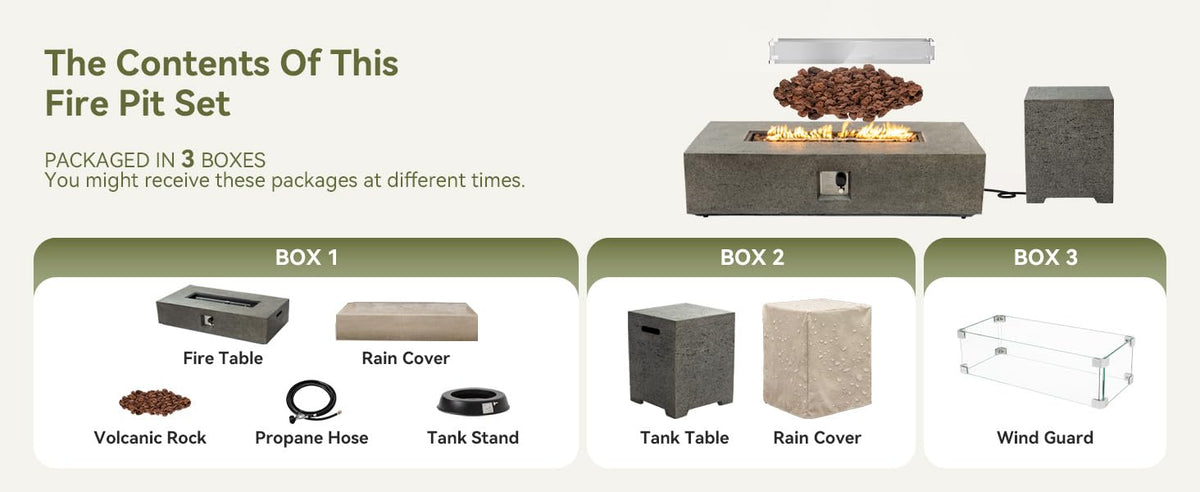 Rectangular Fire Pit Table