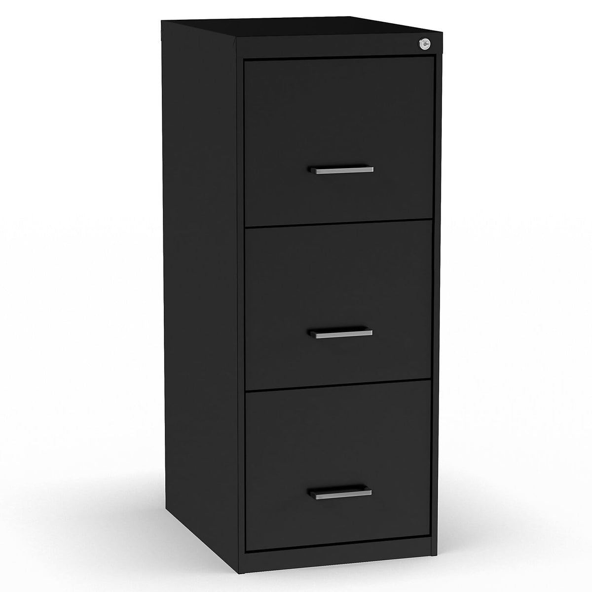 Staples Vertical File Cabinet, 3-Drawer, Letter/Legal, Locking, Black