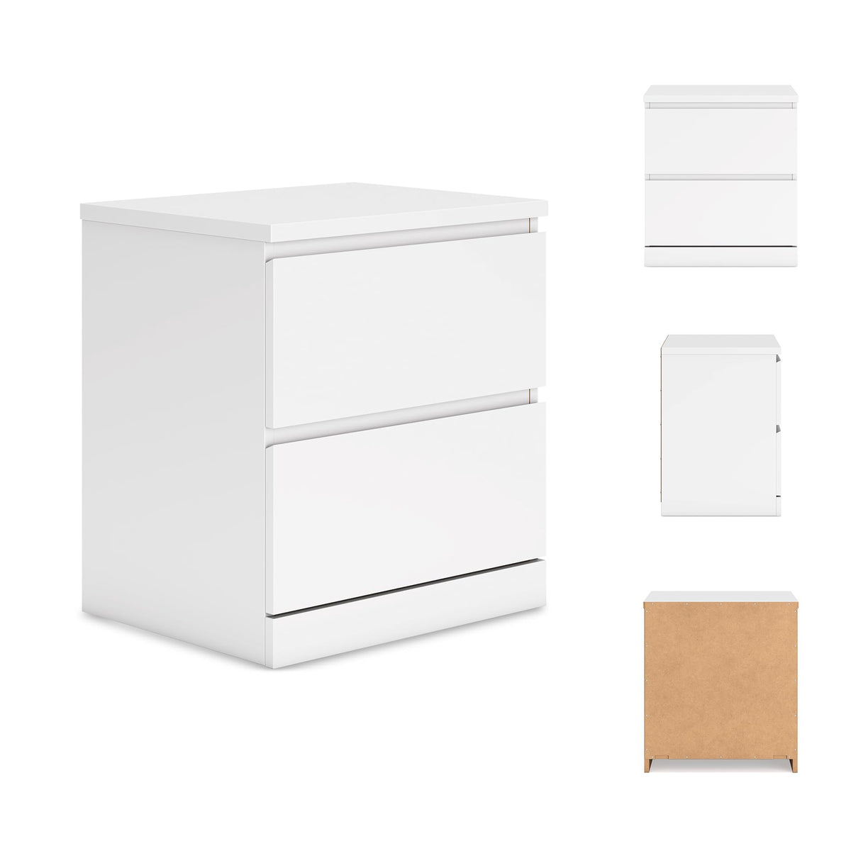 Signature Design by Ashley Onita 2-Drawer White Nightstand Bedside Table