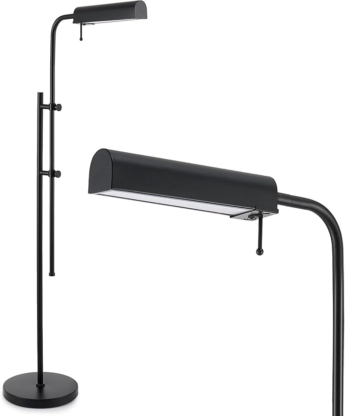 Industrial LED Floor Lamp with Adjustable Swing Arm