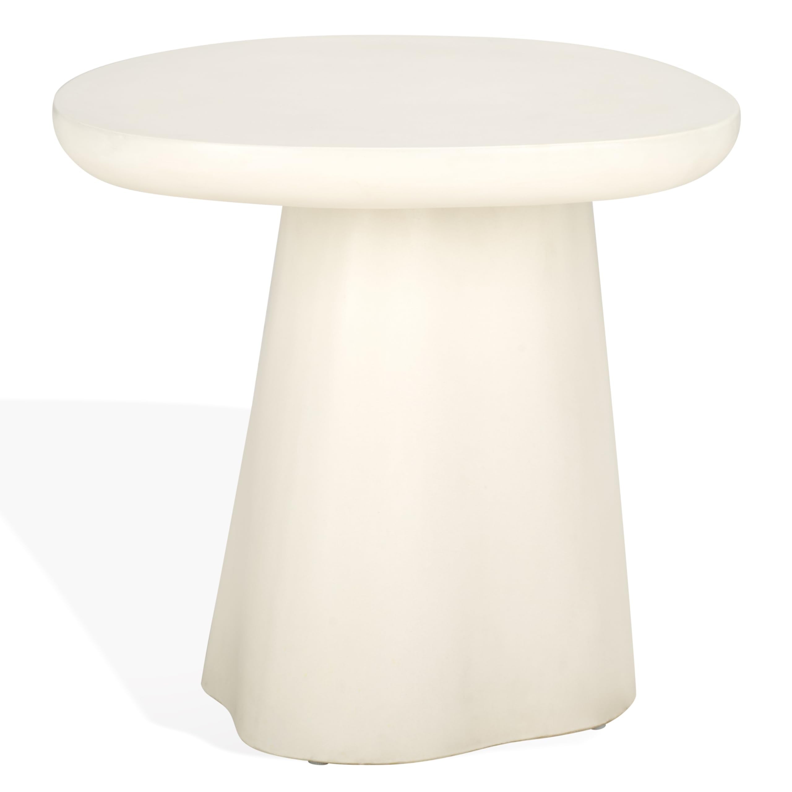 SAFAVIEH Couture Collection - Jabrielle Ivory Concrete Accent Table, Sculptural Modern Side Table, Minimalist Silhouette (SFV2600A)