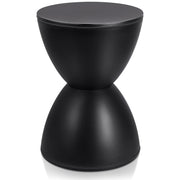 Black Hourglass Drum Side Table