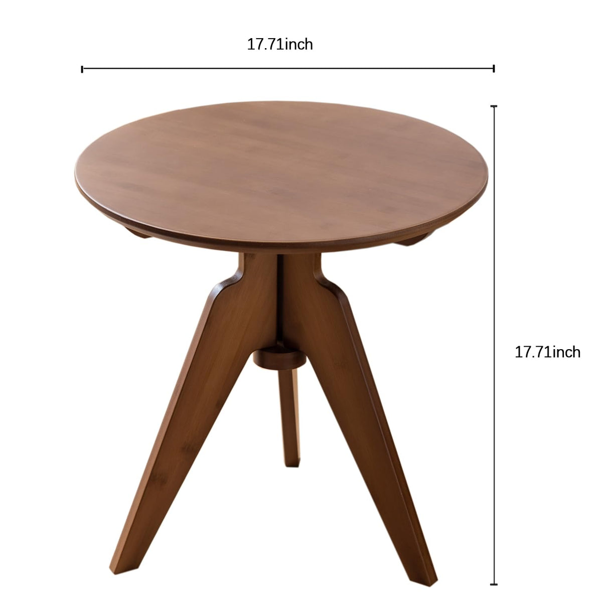 Maydear Bamboo Small Round Side Table Set of 2, Accent End Tables or Coffee Tables for Living Room, Bedroom, Office, Easy Assembly, 3-Leg Design