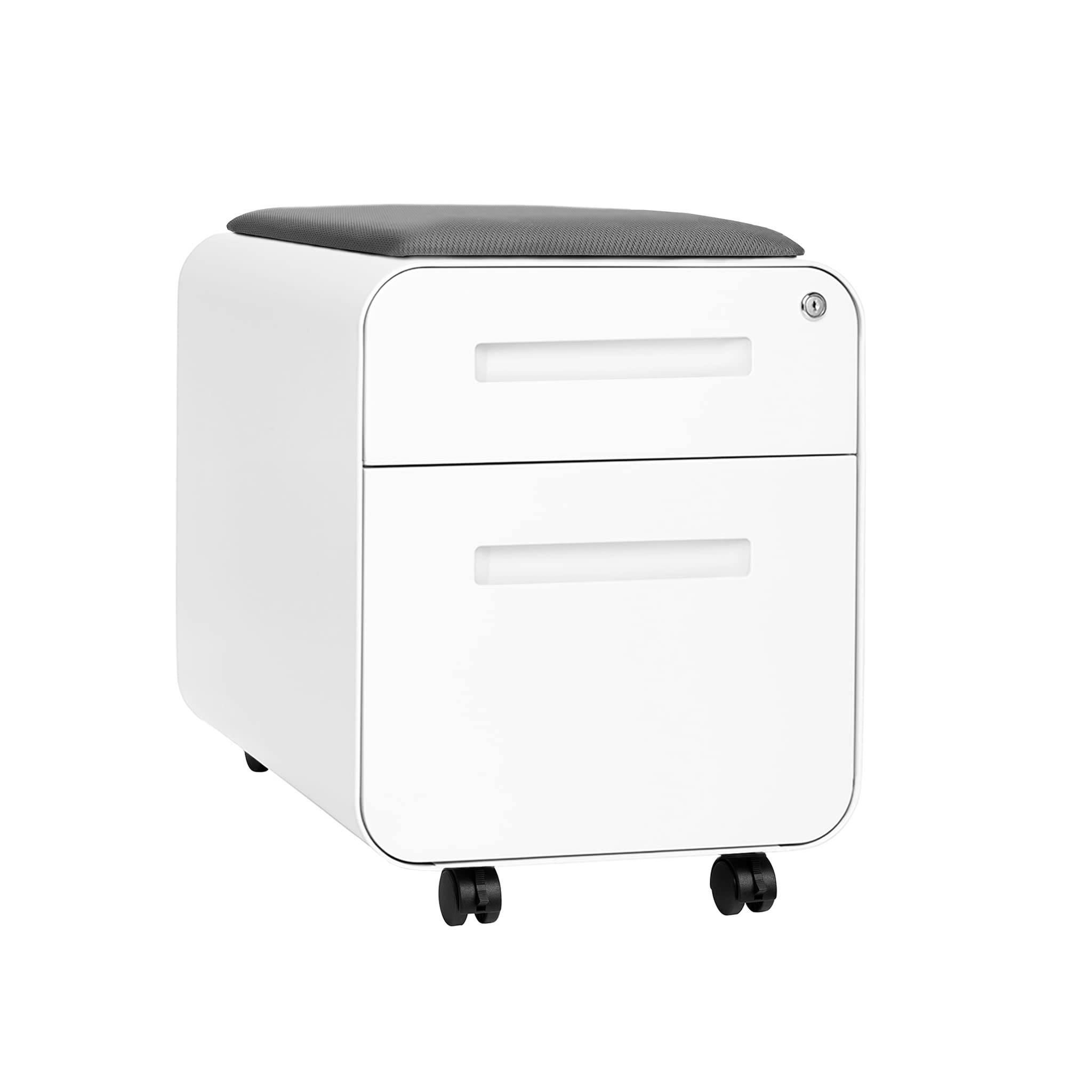 2-Drawer Seated Mobile File Cabinet with Cushion