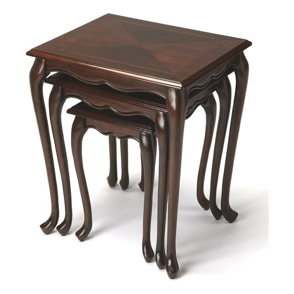 Cherry Wood Nesting Tables Set of 3
