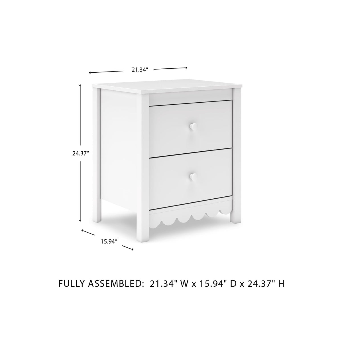 Scalloped 2-Drawer Nightstand