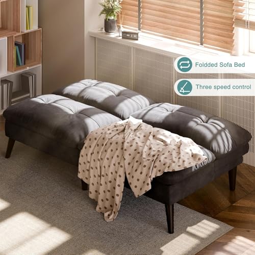 Convertible Futon Sofa Bed with Adjustable Backrest