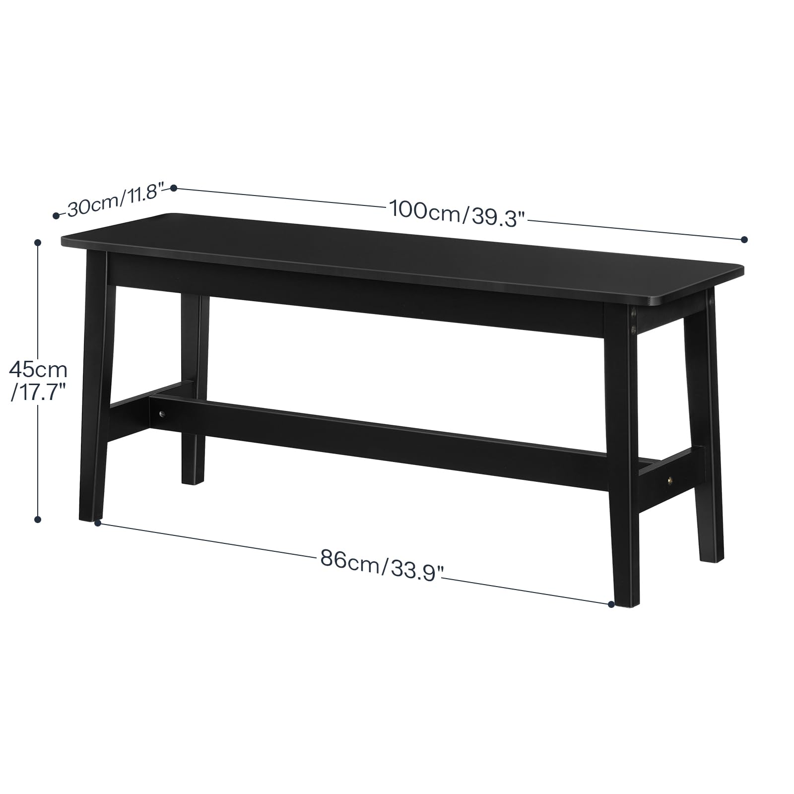 HOOBRO 39.3'' Bamboo Dining Bench, Farmhouse Kitchen Table Bench, Kitchen & Living Room Furniture, Easy to Assemble, Sturdy and Stable, Black BK03CD01G2