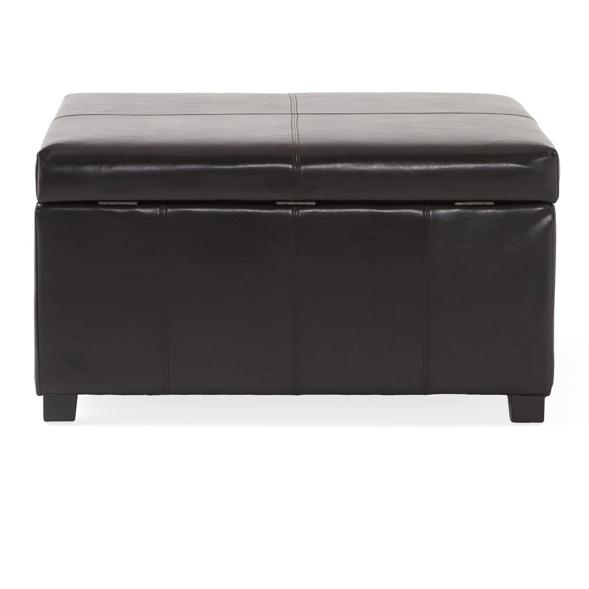 Square Leather Storage Ottoman