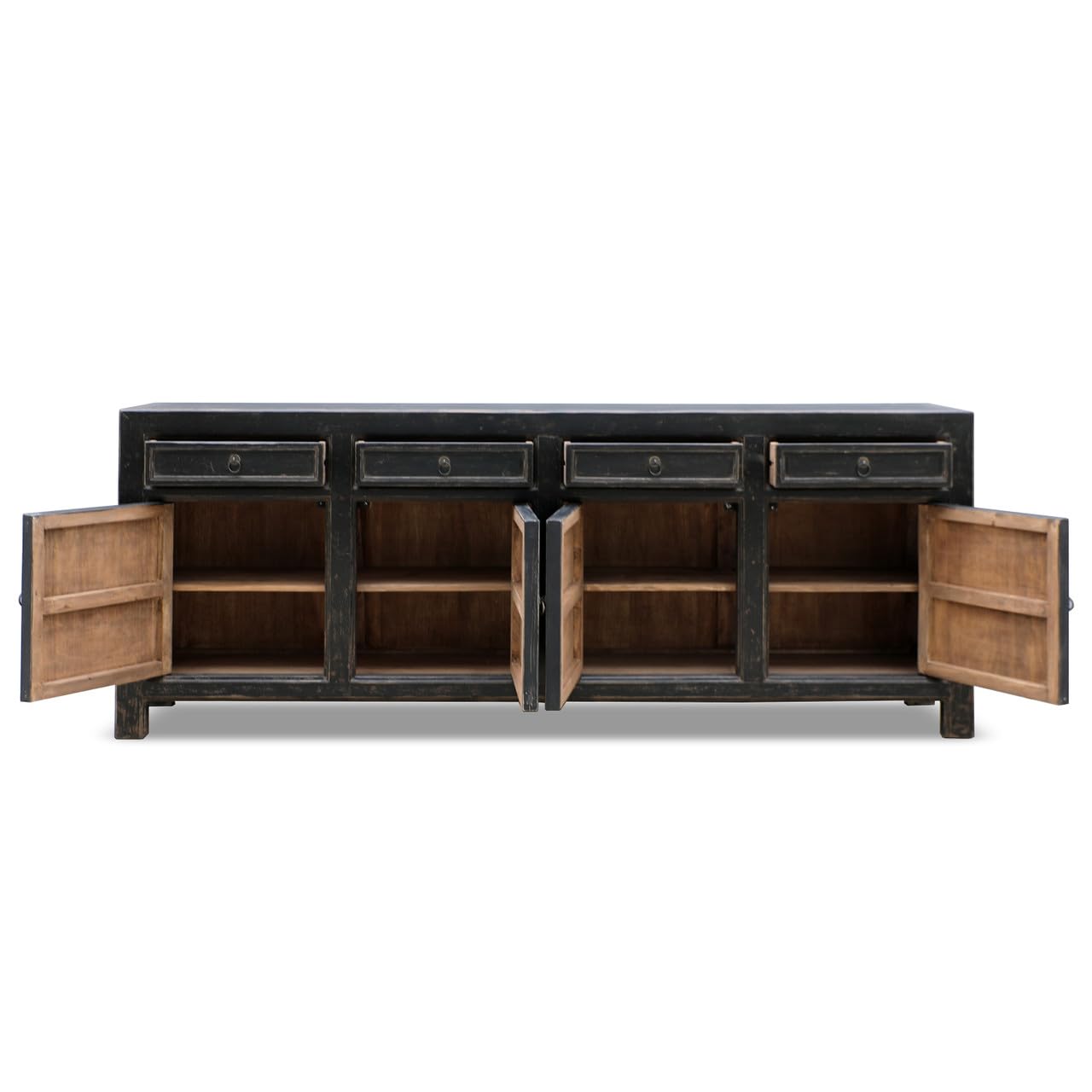 Artissance Four Drawers Distressed Black 93x18x35H Sideboard