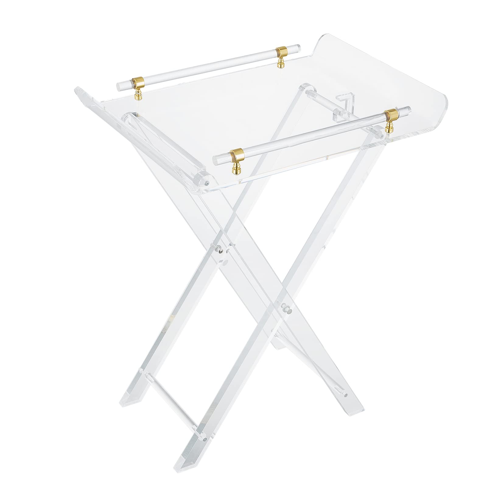 Clear Acrylic Folding Side Table with Handle