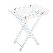 Clear Acrylic Folding Side Table with Handle