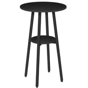 HOOBRO Bar Table, Round Pub Table, 2-Tier Bistro Table with Storage, 37.4" High for Small Spaces, with Top Particleboard for Kitchen, Easy to Assemble, Black BB55BT01