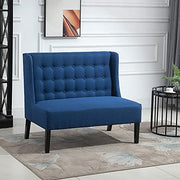 Wingback Button-Tufted Loveseat