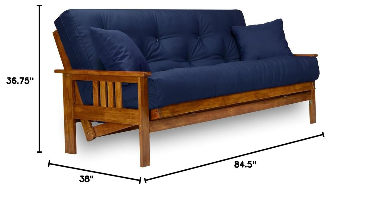 Queen Hardwood Futon Set with Mattress