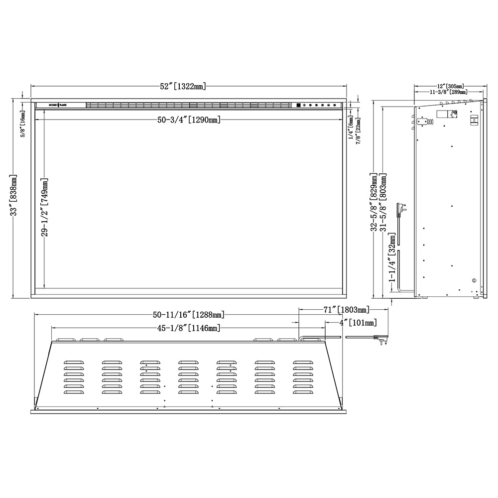 Modern Flames Redstone 54-Inch Built-in Electric Fireplace (RS-5435)