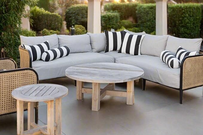 Indoor Outdoor Lumbar Throw Pillows, Set of 4