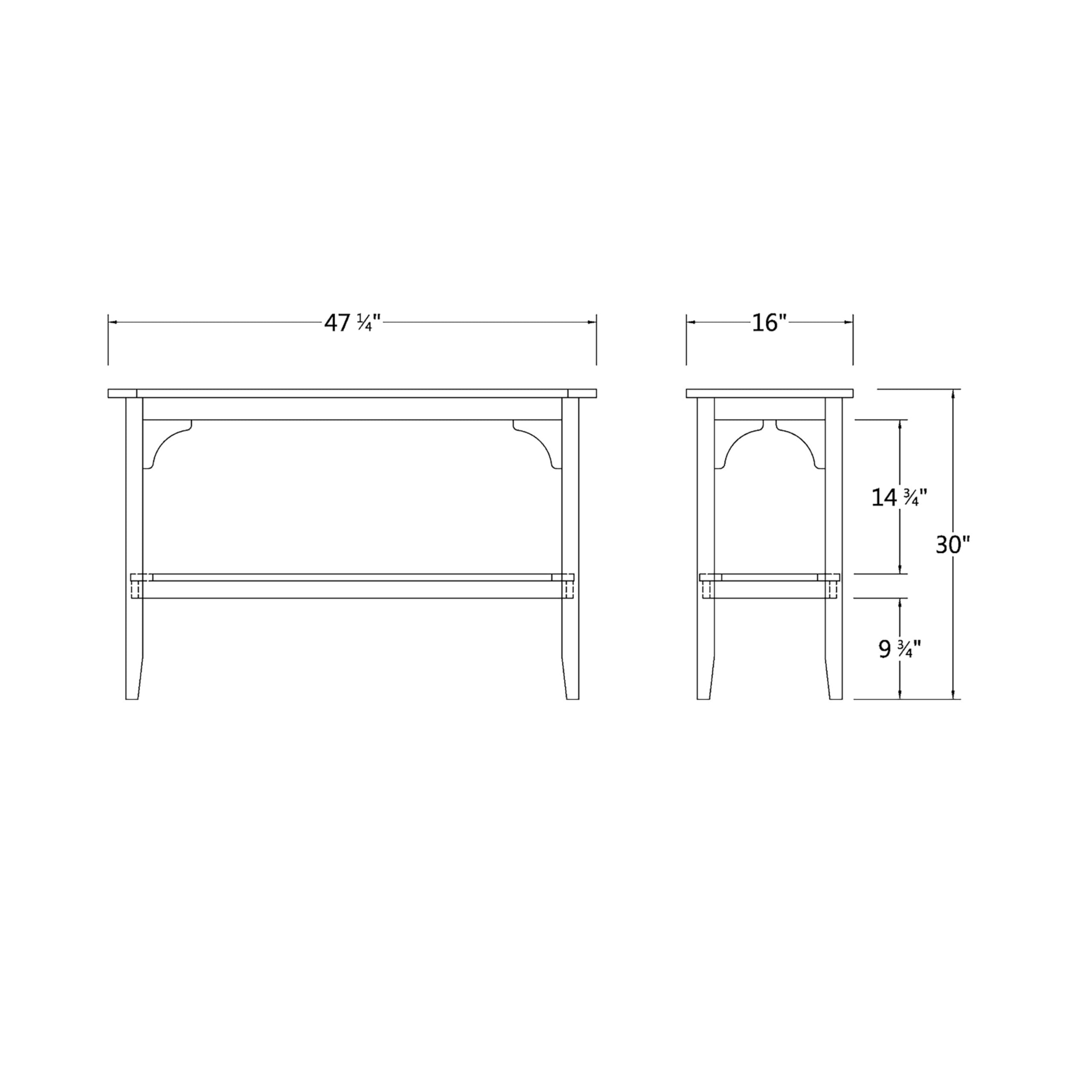 Teak Wood Outdoor Console Table